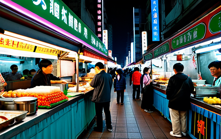 Taipei Night Market**

"A bustling Taipei night market scene at dusk, fully clothed vendors selling street food, vibrant neon lights, modest clothing, appropriate attire, safe for work, perfect anatomy, natural proportions, professional photography, high quality, family-friendly atmosphere, well-formed hands, proper finger count."

**