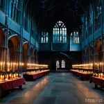 해리포터 스튜디오 방문기 - **Prompt 1: The Grand Arrival at Hogwarts Great Hall**
"A vibrant, bustling scene depicting fami...