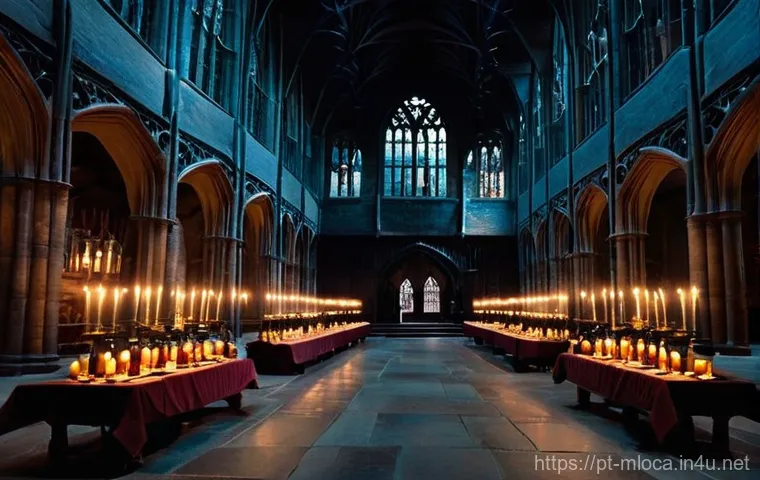 해리포터 스튜디오 방문기 - **Prompt 1: The Grand Arrival at Hogwarts Great Hall**
"A vibrant, bustling scene depicting fami...