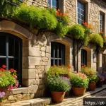 Home 21 해리포터 영화 속 장소 - A charming medieval English village street scene inspired by magical fantasy films, featuring narrow...